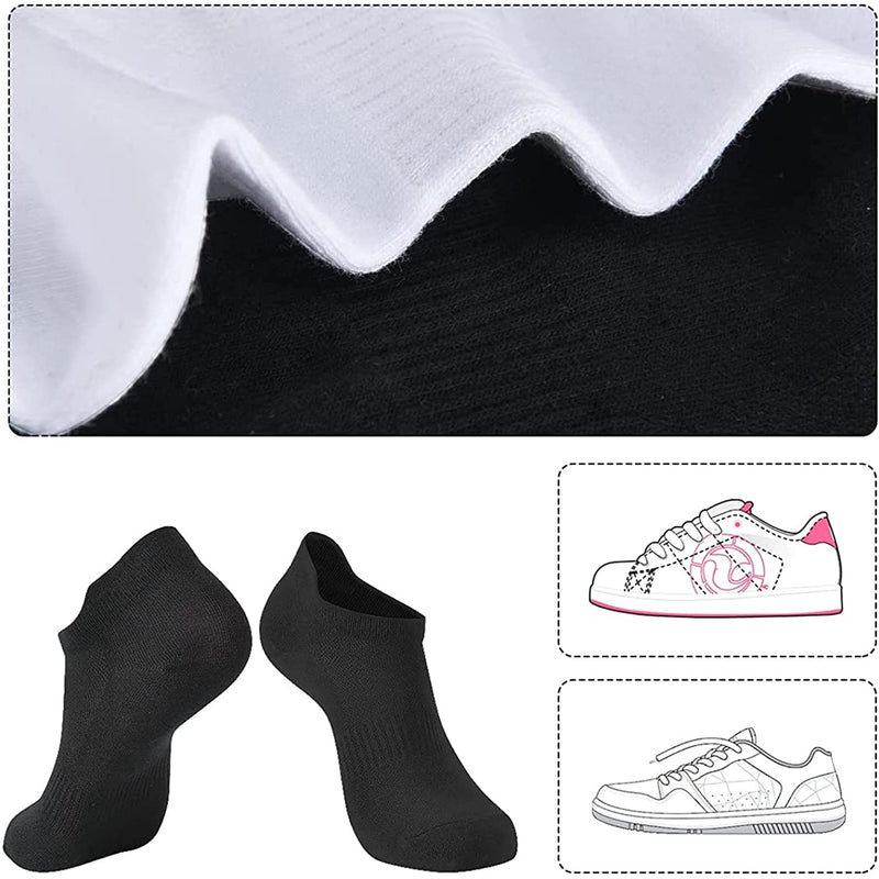 Women Ankle Athletic Socks, 6 Pairs Breathable Thin Socks, Low Cut Running Socks, Lightweight Sport Socks With Tab 6 Pairs White 6-9 - BeesActive Australia