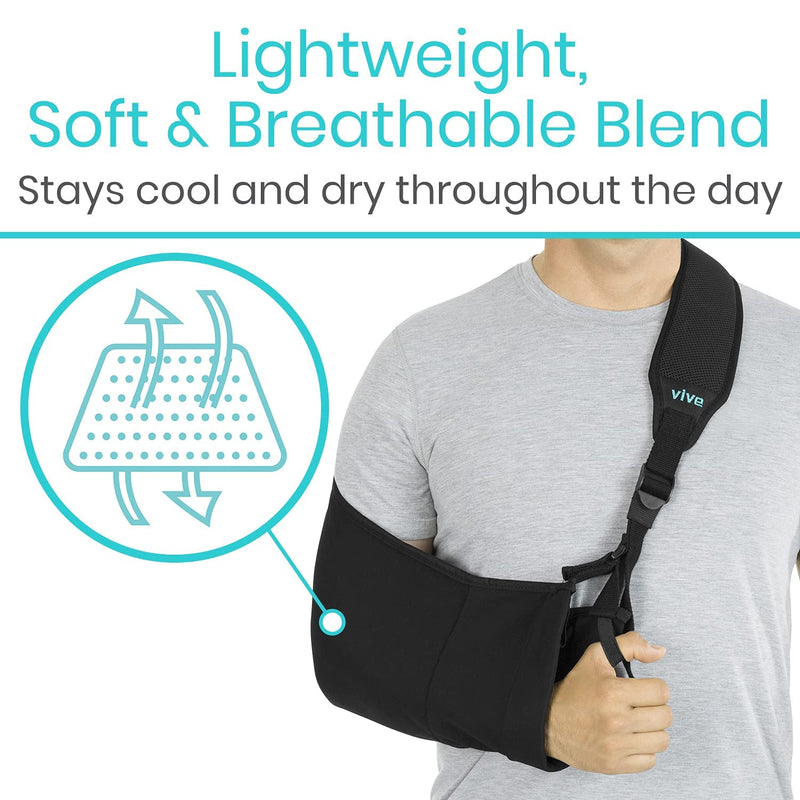 Vive Arm Sling - Medical Support Strap for Broken, Fractured Bones - Adjustable Shoulder, Rotator Cuff Full Soft Immobilizer - For Left, Right Arm, Men, Women, Subluxation, Dislocation, Sprain, Strain - BeesActive Australia