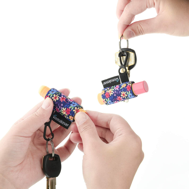 6 Pack Compact Clip-On Chapstick Holder Keychain in 6 Colors, Premium Quick Release Clip - Neoprene Chapstick Sleeve Lip Balm with Clip and Small Rope Leash, Compact Sleeve Fits Most Standard Lip Balm - BeesActive Australia