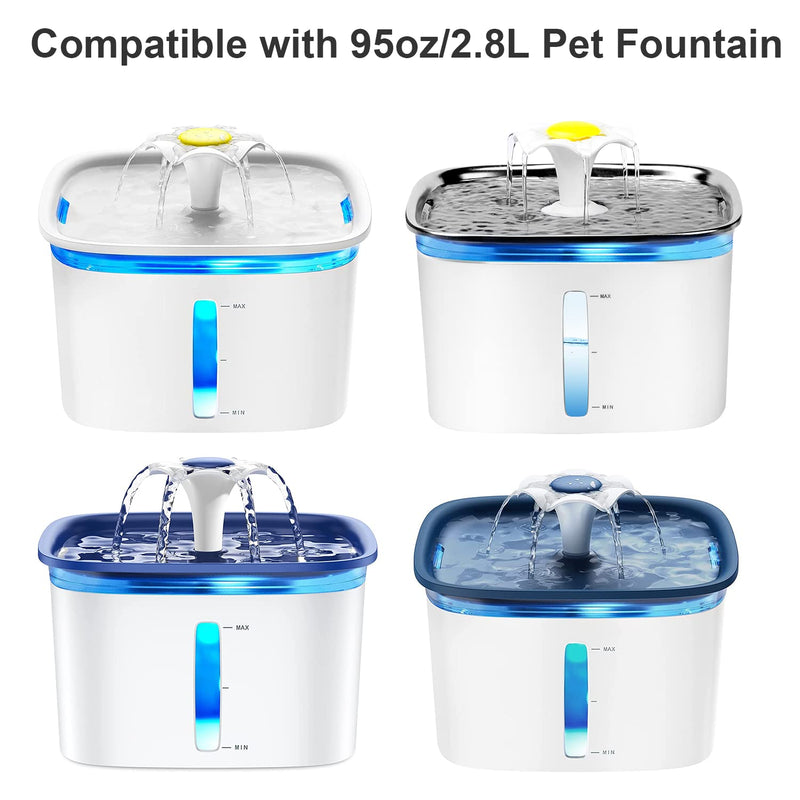 Bravelk Cat Water Fountain Filter, 8 Pack Replacement Filters & 8 Pack Replacement Pre-Filter Sponges for 95oz/2.8L Automatic Pet Fountain Cat Water Fountain Dog Water Dispenser - BeesActive Australia