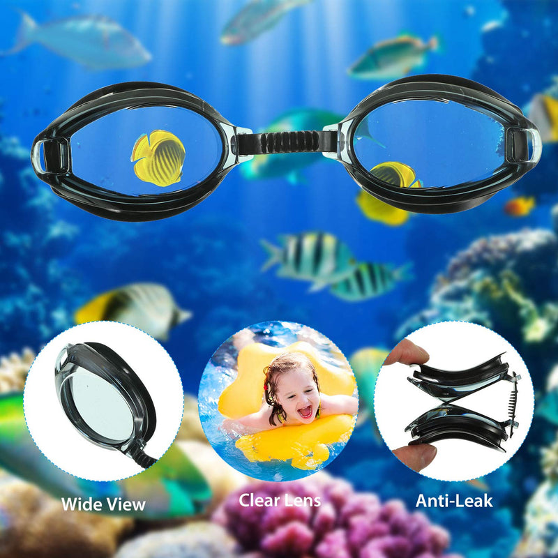 6 Pieces Swim Goggles with No Leaking for Adult Men Women Kids Triathlon Black, Blue - BeesActive Australia