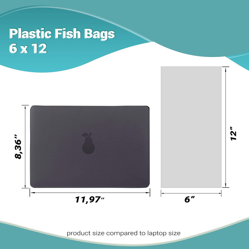 AMZ Aquarium Plastic Fish Bags, Clear Polyethylene Bags, Fish Packing Proofing Bags 6" x 12" / 50 Pack - BeesActive Australia