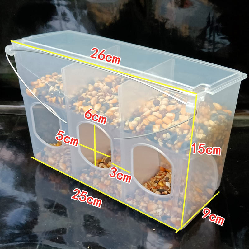 Automatic Pigeon Bird Feeder - 1-Pack Parrot Feeder Cage Accessories Supplies for Parakeet Canary Cockatiel Finch (Three Hole) - BeesActive Australia