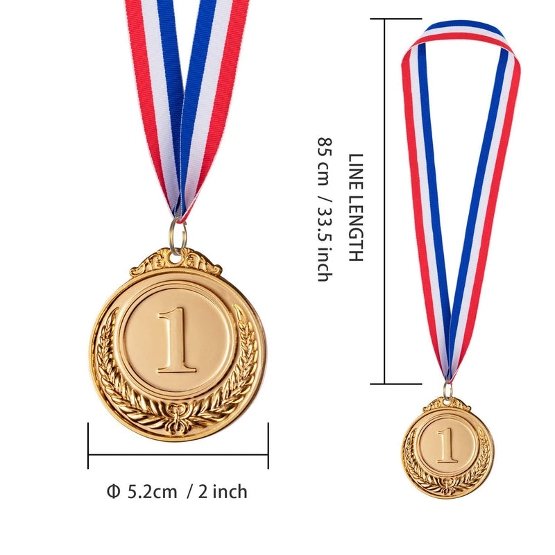 Favide 24 Pieces Gold Silver Bronze Award Medals-Winner Medals Gold Silver Bronze Prizes for Competitions, Party,Olympic Style, 2 Inches - BeesActive Australia