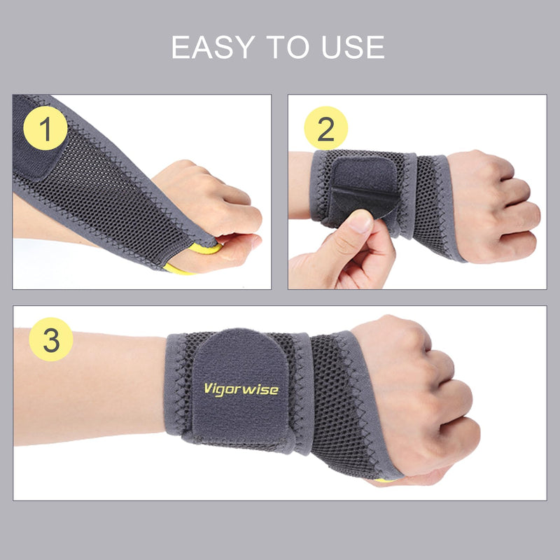 Vigorwise Wrist Brace, Breathable Nylon Wrist Support Brace Fits Left Right Hand, Wrist Brace for Carpal Tunnel, Compression Wrist Brace for Tendonitis Carpal Tunnel Relief - BeesActive Australia
