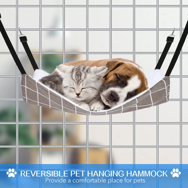 Pedgot 3 Pack Reversible Cat Hanging Hammock with Adjustable Straps and Hooks Double-Sided Pet Cage Hammock Hanging Bed Resting Sleepy Pad for Small Animals Pets 23.6 x 20 inches - BeesActive Australia
