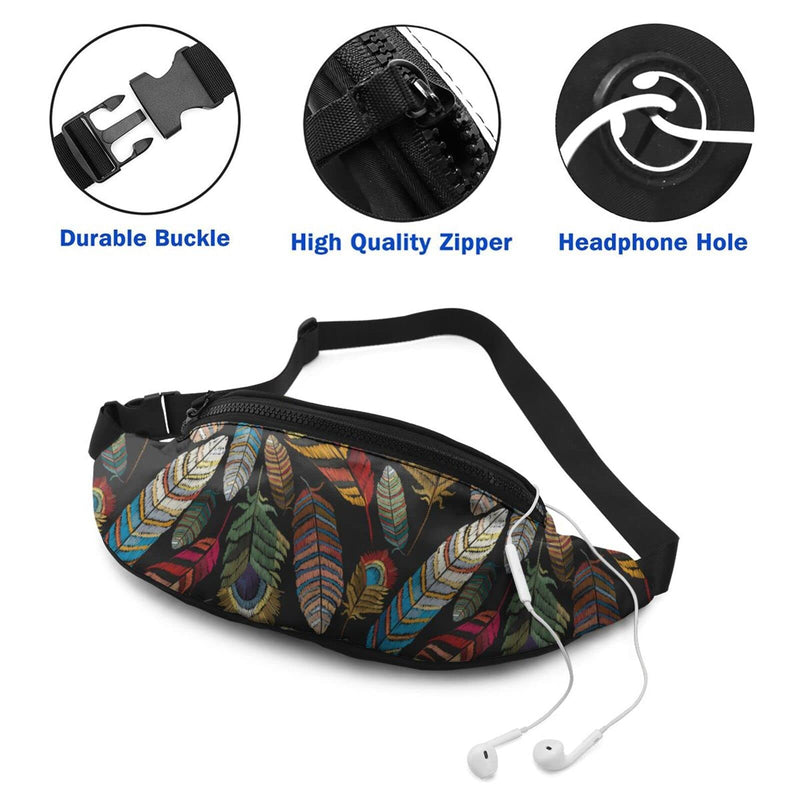Beautiful Tropical Peacock Fanny Pack For Men Women,With Adjustable Zipper Lightweight Strap Waist Pack For Casual Running Hiking Beautiful Tropical Peacock - BeesActive Australia