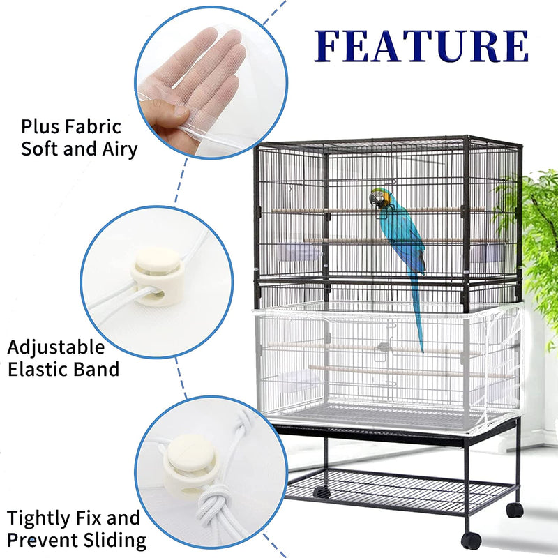 Bird cage Cover with 4Pcs Bird Feeder for Cage,BBC Set-White Flower WHITE FLOWER - BeesActive Australia