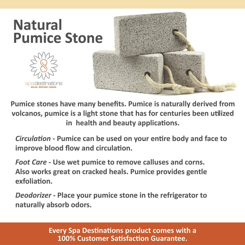 Natural Pumice Stone Six (6) Pack. For Feet, Skin and Body Exfoliation by Spa Destinations - BeesActive Australia