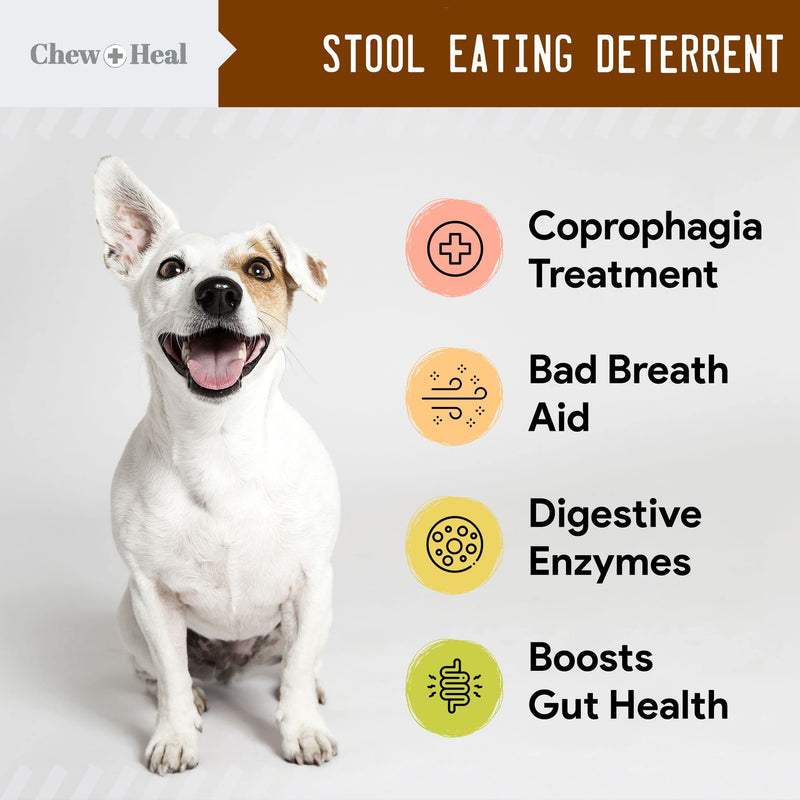 Stop The Poo Chew Coprophagia Treatment for Dogs - 120 Soft Chews Dog Treats for Bad Breath and Deterrent for Dogs Eating Poop - Boosts Gut Health - BeesActive Australia