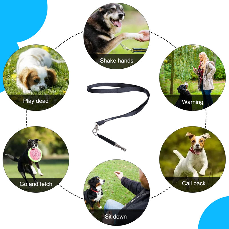 WOOPSOO 2 Pack Dog Whistles Dog Training Silent Ultrasound Whistles to Stop Barking with Adjustable Pitch Effective Way of Training for Recall Training,with 2 Lanyard Strap (Black) - BeesActive Australia