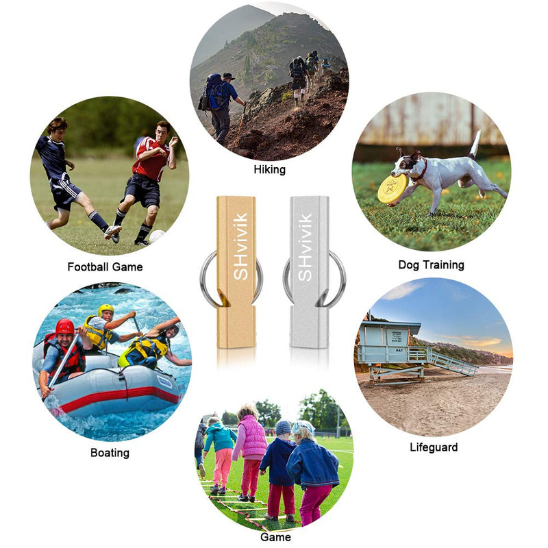 SHvivik Emergency Whistle, 2PCS Premium Safety Survival Whistles with Lanyard Keychain, High Pitch Double Tubes for Outdoor Hiking Camping Hunting Fishing Boating - BeesActive Australia