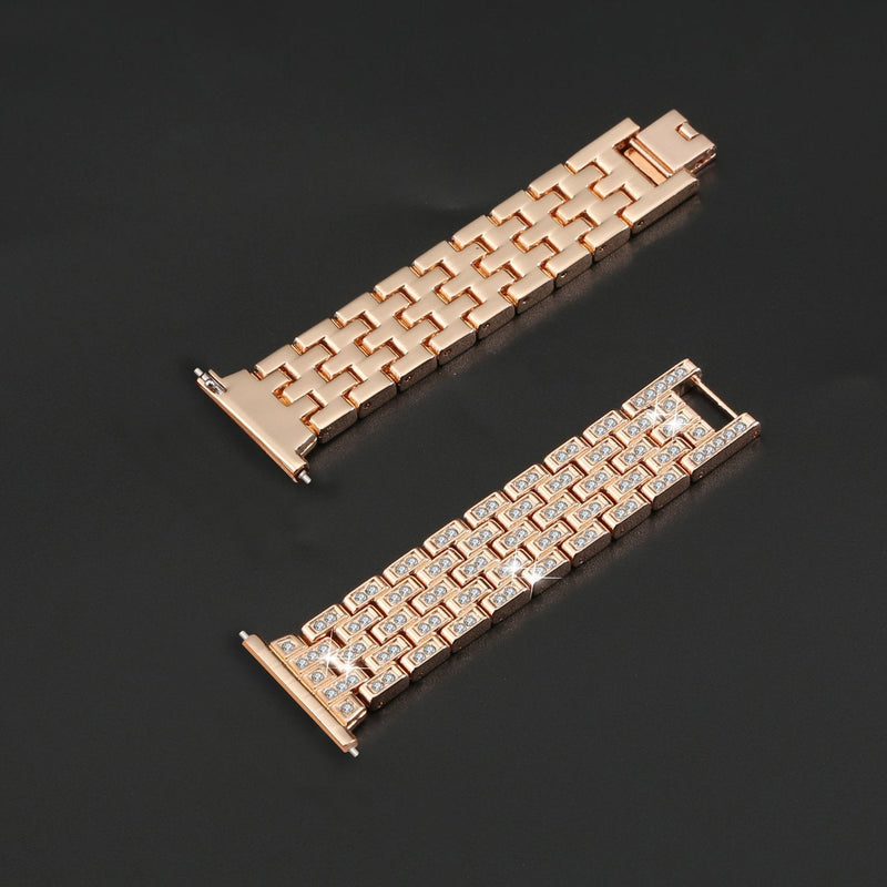 FitTurn Compatible with Willful SW020 ID205/SW021 ID205L/SW025 ID205S Smart Watch Band for Women Men Replacement Quick Release Rhinestone Metal Bling Bracelet Wristband Women Men Girls (Rosegold) RoseGold - BeesActive Australia