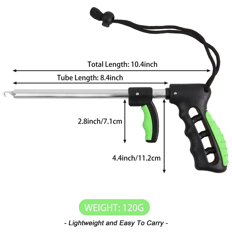 OROOTL Fishing Hook Remover Dehooker Tool Aluminum Long Nose Hook Extractor Fish Release Tool for Saltwater Freshwater Fish Hook Separator Puller with Lanyard 10.4inch Green - BeesActive Australia