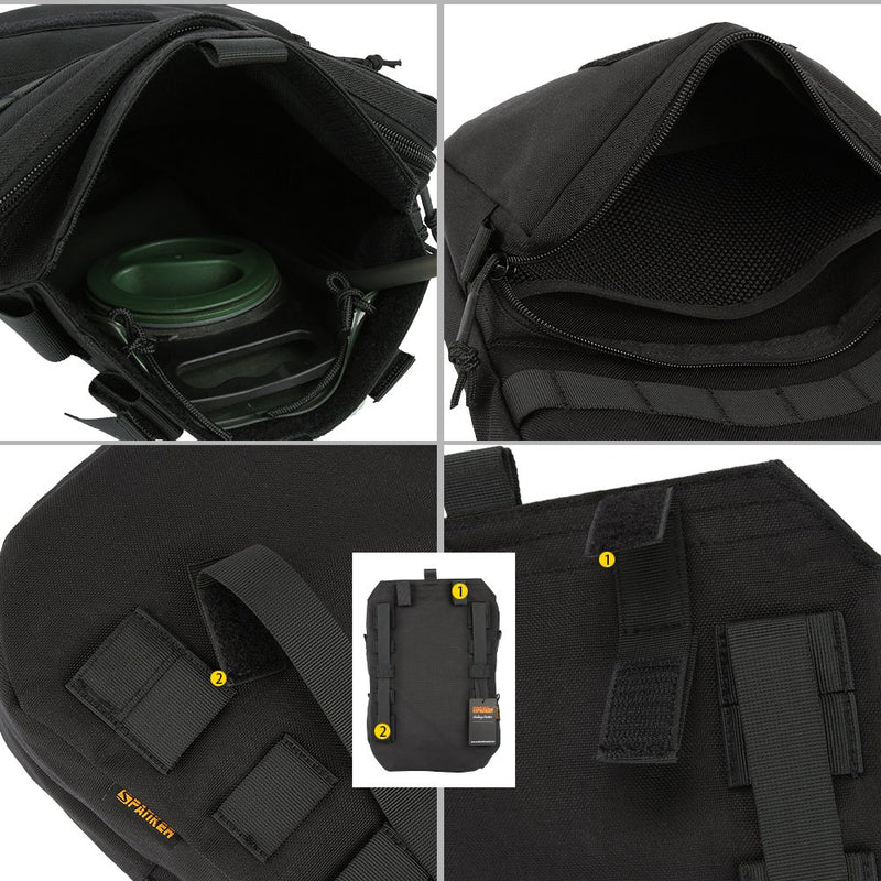 EXCELLENT ELITE SPANKER Tactical MOLLE Hydration Pack for 3L Hydration Water Bladder Molle Vest Accessory Black - BeesActive Australia
