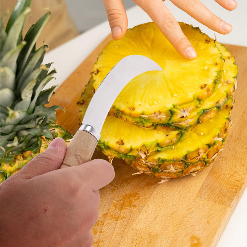 Abaodam sod cutter sickle japanese knife grass saw pruning - Stainless Steel Multifunctional Wooden Handle Fruit Pineapple Banana Knife Cutter Sickle for Restaurant Home - BeesActive Australia
