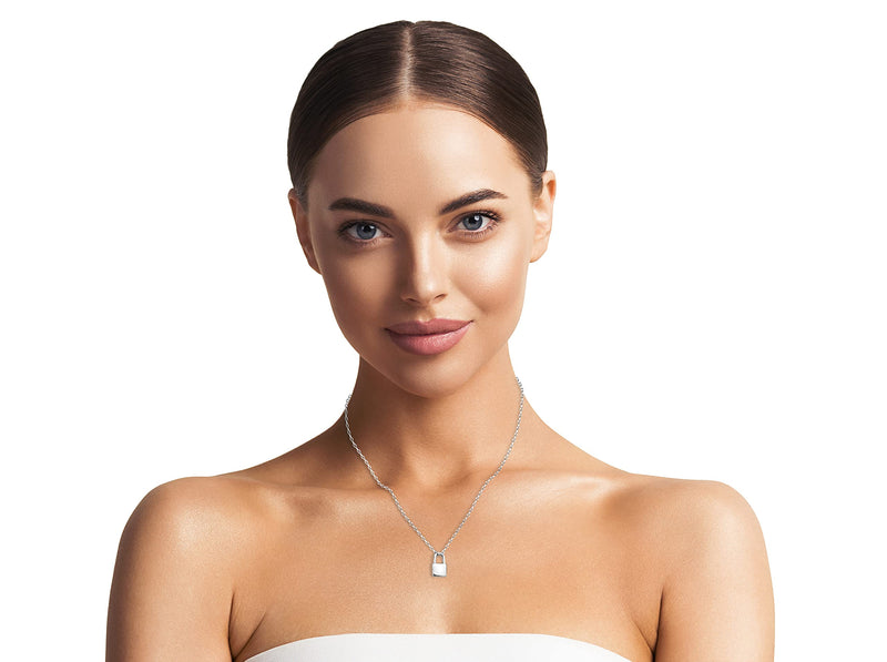 Sofia Milani - Women's Necklace 925 Silver - Lock Pendant - 50373 - BeesActive Australia