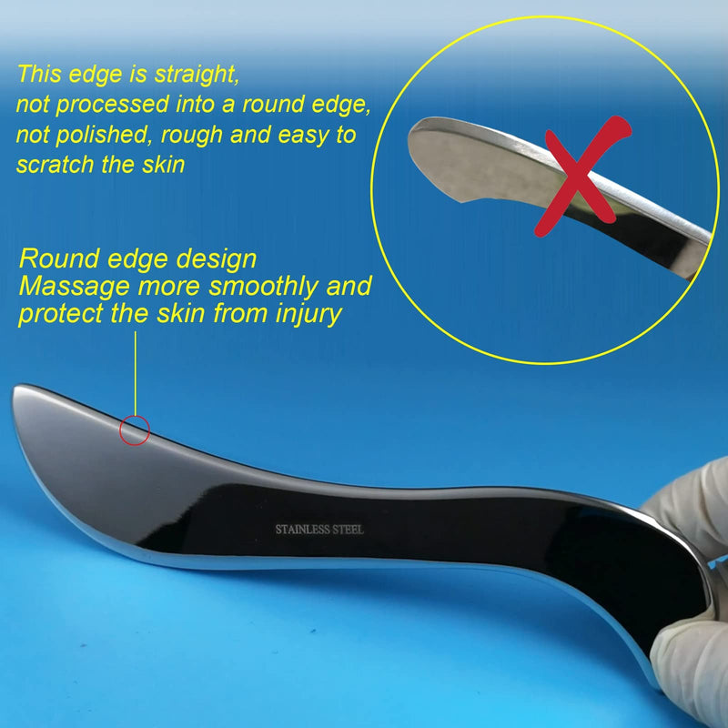 Stainless Steel Gua Sha Tools-Massage Scraping Tool for Soft Tissue Mobilization,Physical Therapy for Back, Legs, Arms(AnTiexi-03) AnTiexi-03 - BeesActive Australia
