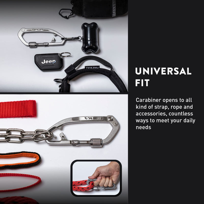 GPCA X Carabiner Multi-Tool EDC Keychain - Works with Dog Leash Kickstarter (Steel) - BeesActive Australia