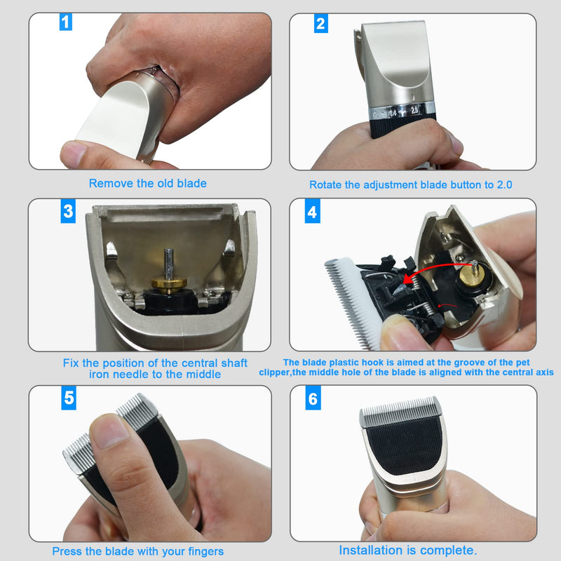 Audoc Dog Grooming Clipper Replacement Blades Compatible with ONEISALL Pet Clippers，Low Noise Dog Clipper，Made of Stainless Steel Pet Clipper Blade Black - BeesActive Australia