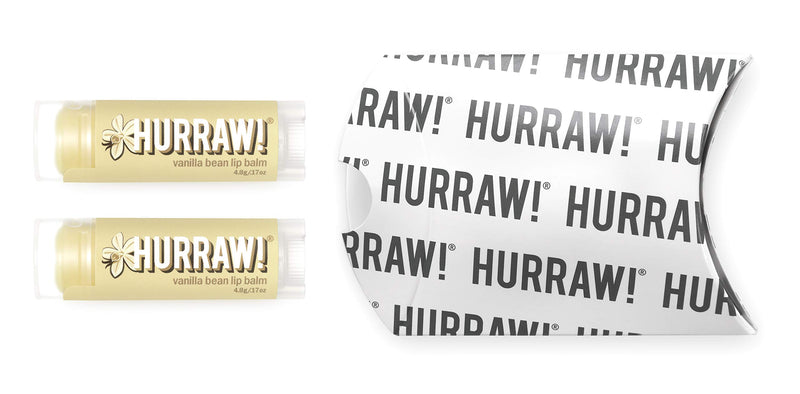 Hurraw! Vanilla Bean Lip Balm, 2 Pack: Organic, Certified Vegan, Cruelty and Gluten Free. Non-GMO, 100% Natural Ingredients. Bee, Shea, Soy and Palm Free. Made in USA - BeesActive Australia