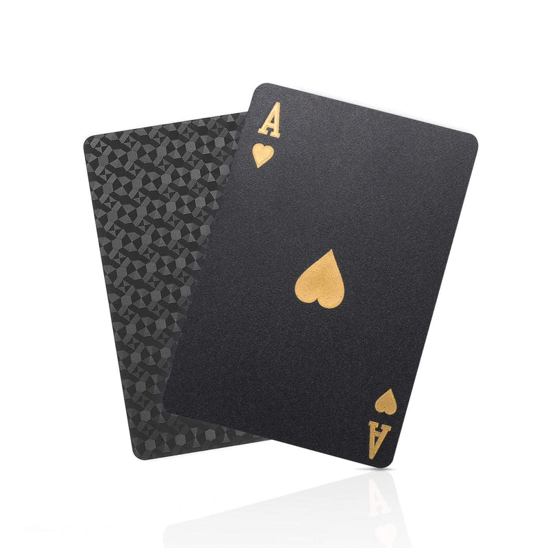 Playing Cards Professional Poker Cards, Black Diamond Waterproof Plastic Standard Playing Card Decks Designer Novelty (1 Deck of Cards) - BeesActive Australia