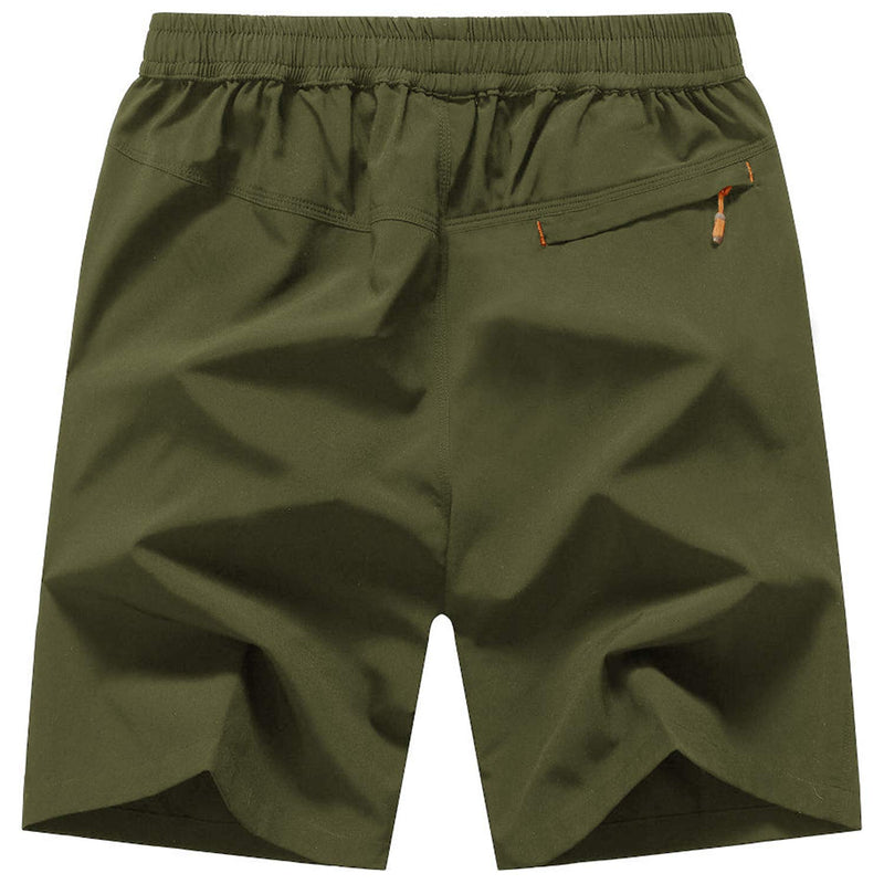 TBMPOY Men's Running Shorts Quick Dry Gym Outdoor Sports Zipper Pockets Large A4-armygreen - BeesActive Australia