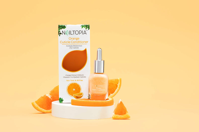 Nailtopia - Cuticle Conditioner - Plant-Based, Non Toxic, Bio-Sourced, Strengthening & Moisturizing Superfood Treatment with Vitamin C - Orange Extract (Clear) - 0.41 oz - BeesActive Australia