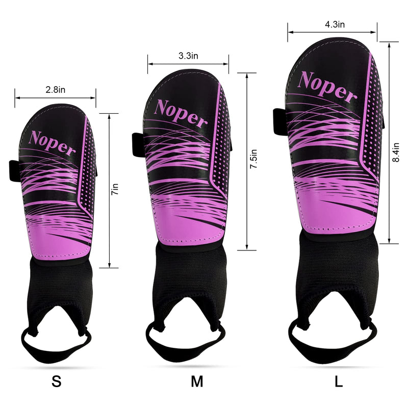 Soccer Shin Guards for Kids Youth, Shin Guard and Shin Guard Sleeves for Boys and Girls for Football Games EVA Cushion Protection Reduce Shocks and Injuries C-Purple+Black Large - BeesActive Australia