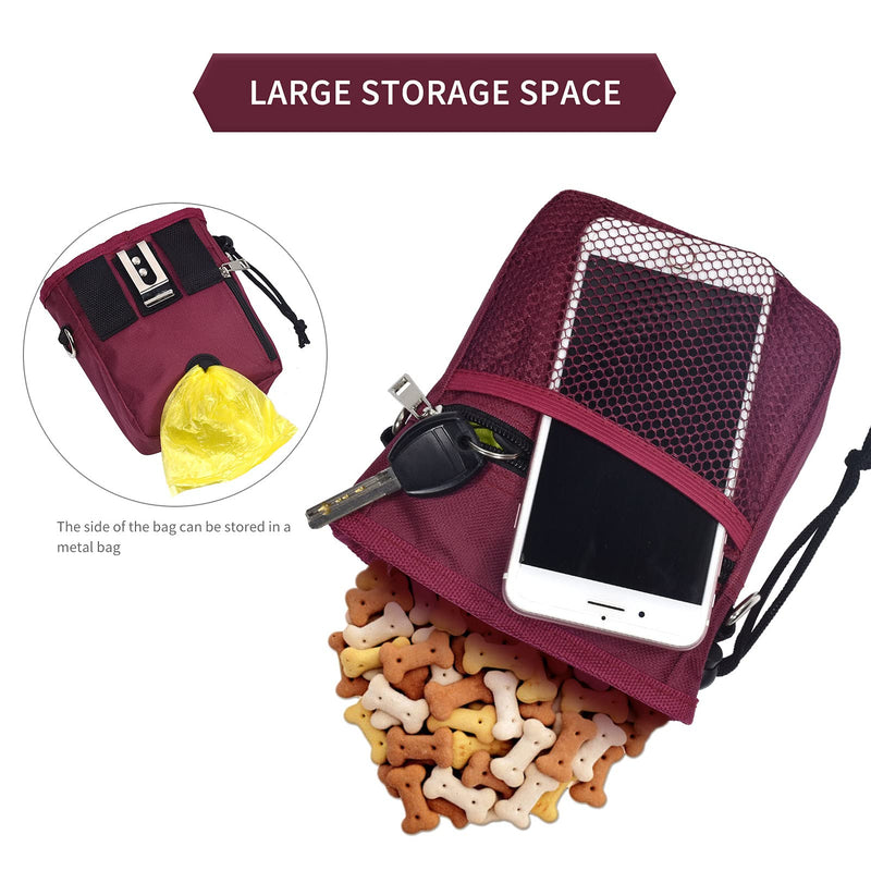AOKLANT Dog Treat Pouch,Dog Training Pouch Bag with Waist Shoulder Strap,3 Ways to Wear,Easily Carries Pet Toys,Kibble, Treats,Personal Effects Red - BeesActive Australia