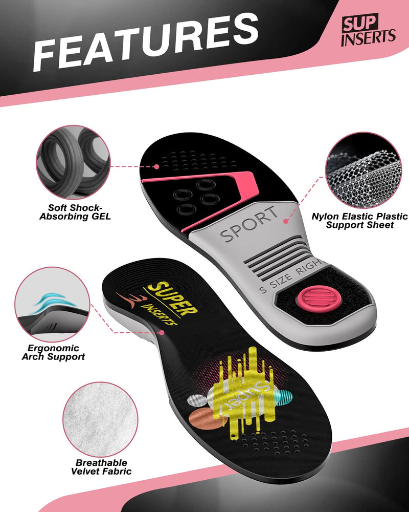 Orthotic Insoles,Plantar Fasciitis Insoles for Walking with Memory Foam,Gel Insoles Mens Work Boots Cushioned Insoles,Flat Feet Insoles for Plantar Fasciitis,Knee Pain,Orthopedic Insoles,L L:Men10-11.5/Women10.5-12 - BeesActive Australia