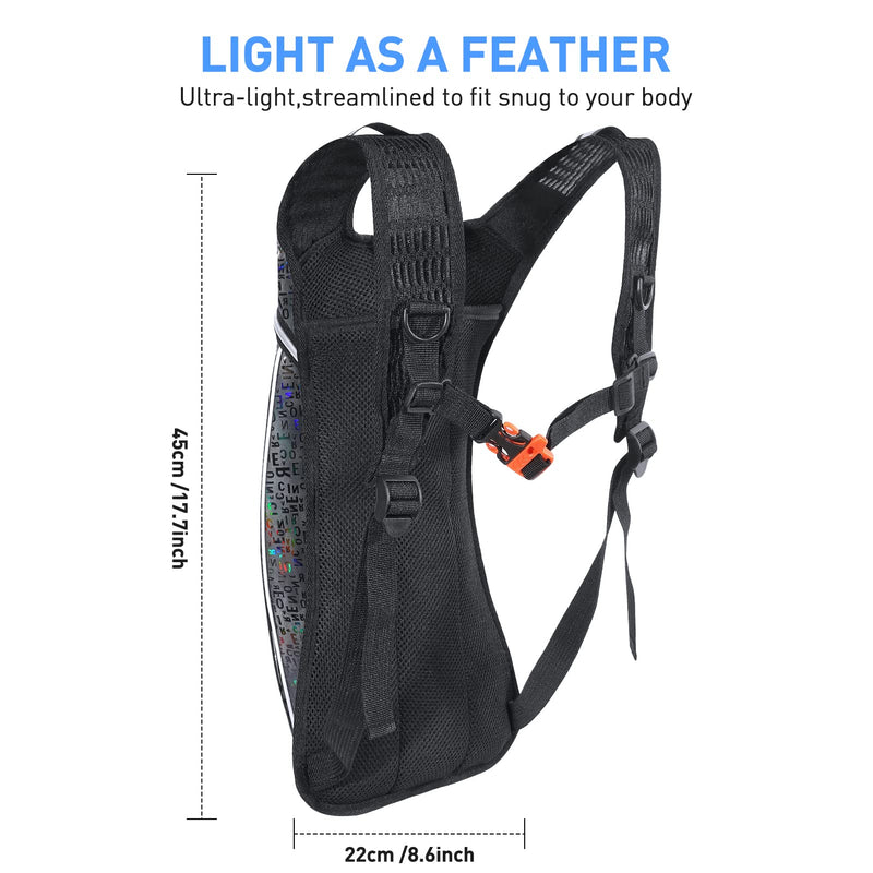 Hydration Pack,Hydration Backpack with 2L Hydration Bladder Lightweight Insulation Water Pack for Festivals,Raves, Hiking, Biking, Climbing, Running and More Black Character - BeesActive Australia