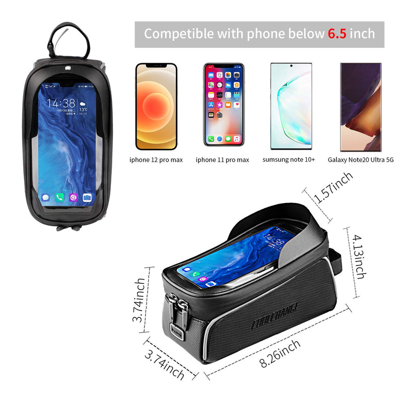 Bicycle Mount Top Tube Bag Waterproof Bike Phone Front Frame Bag Bike Phone Case Holder Handlebar Bag Cycling Pouch Compatible with iPhone 11 Plus XS Max XR - BeesActive Australia