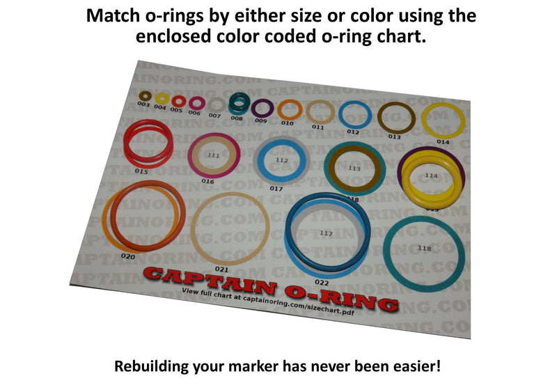 [AUSTRALIA] - Captain O-Ring Piranha USP, R6, GTI, GSX, SRT, EXT, EVO - Color Coded 3X Oring Rebuild Kit 