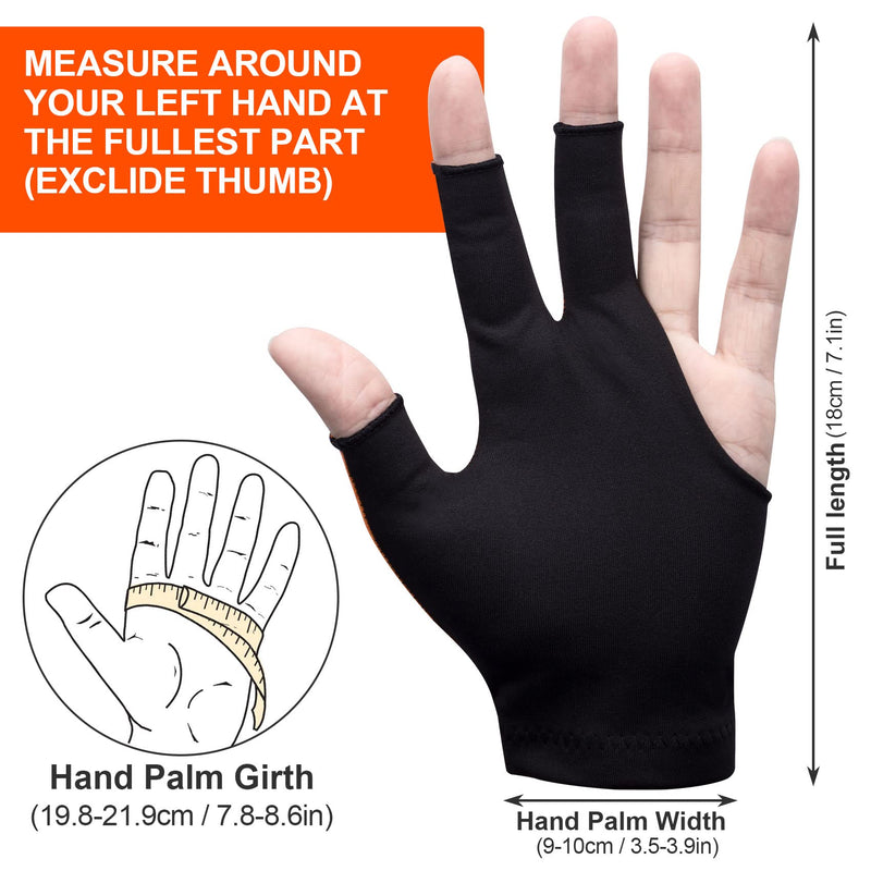 Pagow Billiard Cue Towel Gloves Sport Set, 2Pcs Elastic Lycra Black Billiard Club Cleaning Towel and 4Pcs Pool Gloves Billiards for Man Woman - BeesActive Australia