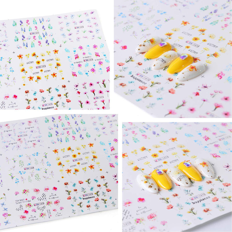 36 Sheets Fashion Nail Stickers Decals Water Transfers Flower Love Lips Letters Sexy Woman Love Couple Nail Sticker Design for Women Girls Valentine's Day Decoration Manicure Tips - BeesActive Australia