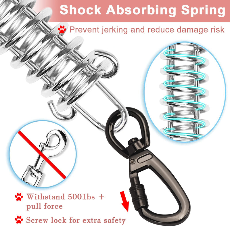 Tie Out Cable with Spring for Dogs,10/20/30/ 50FT Long Dog Leash,Dog Runner for Yard Heavy Duty,Dog Chains for Outside,Sturdy Long Line Lead for Dogs Training Outdoor in Camping or Yard 30ft Pink - BeesActive Australia