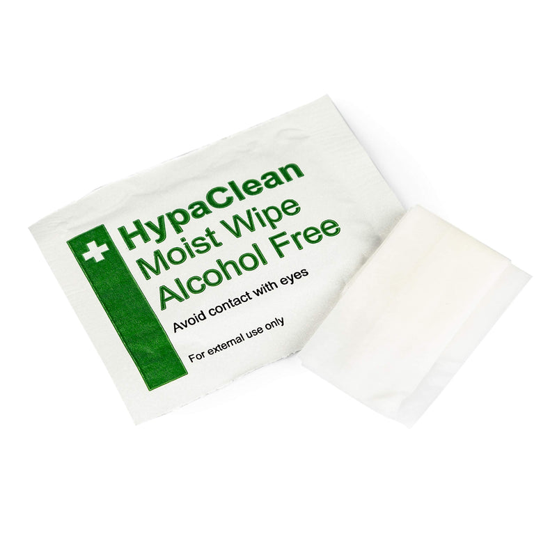 Safety First Aid Group HypaClean Moist Wound Cleansing Wipes, Alcohol Free (Pack of 100) Individually Wrapped Non Sterile - BeesActive Australia