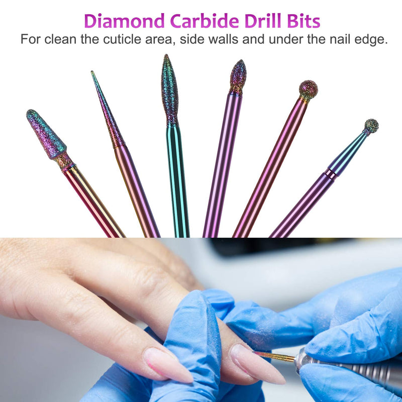 Nail Drill Bits Kit 10pcs - YaFex Ceramic Efile Nail Bit for Acrylic Gel Nails 3/32 Inch Carbide Cuticle Nail File Bits for Electric Manicure Pedicure Nail Drill - BeesActive Australia