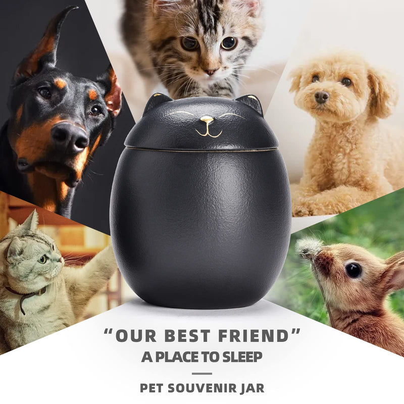 LMEILI Pet Urns for Cats Box Ashes Keepsake Memorial Cremation Small Dog Animal Ceramics Ashes Funeral Urn Personalized Small Black - BeesActive Australia