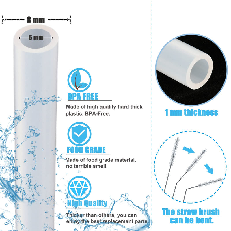 [6-Pack]Greant Replacement Straws Compatible with Hydro Flask Wide Mouth Bottle Straw Lid with Straw Brush, BPA Free (Fit Hydroflask Bottles) - BeesActive Australia