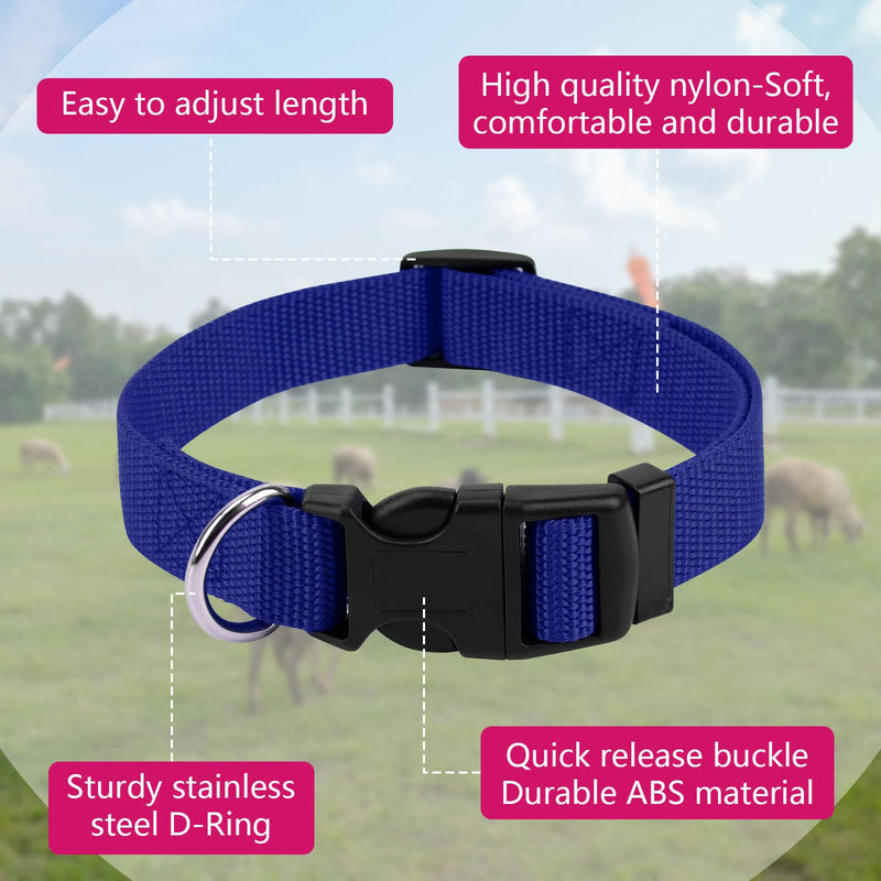 GINDOOR Goat Collars with Bell, 3 Pack Adjustable Sheep Collars with Quick Release Buckle Anti-Loss Bell, Durable Nylon pet Collar for Small Farm Goat Cow Horse Sheep - BeesActive Australia