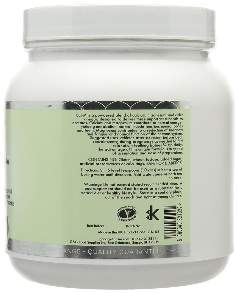 Cal-M Powder | 500g tub | Calcium & Magnesium Blend with Cider Vinegar | Cal-mag Drink Powder | Calcium & Magnesium as Mineral Acetates | G&G Vitamins - BeesActive Australia