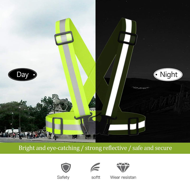 Awnuuw Reflective Vest Running Gear 3Pack, Adjustable Safety Vests High Visible Reflective Belt Straps Pink,green,purple - BeesActive Australia