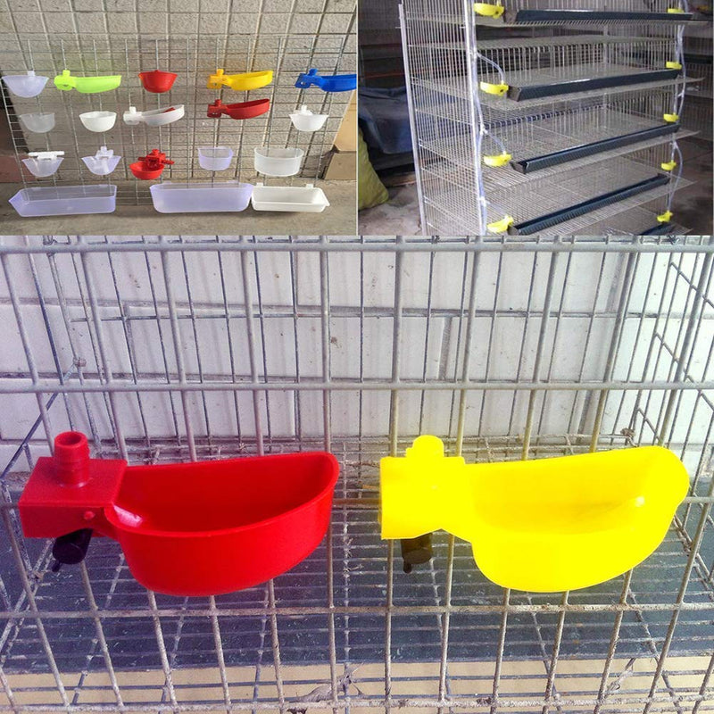 MODUODUO 12Pcs Quail Water Cups Pigeon Automatic Bird Waterer for Cage Hang Drinker Breeding Poultry Drinking Bowls Red - BeesActive Australia