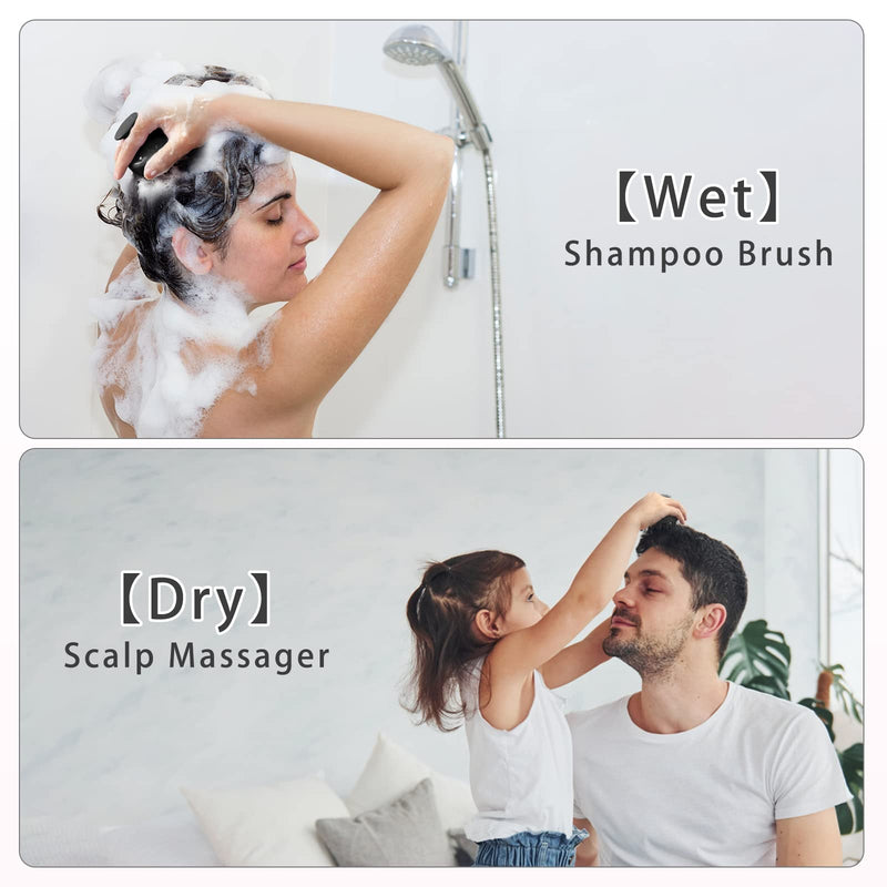 FREATECH Hair Scalp Massager Shampoo Brush, Shower Hair Brush with Long & Flexible Silicone Bristles for Scalp Scrub, Head Massage and Hair Growth, Dandruff Comb Scalp Scrubber Exfoliator, Black - BeesActive Australia