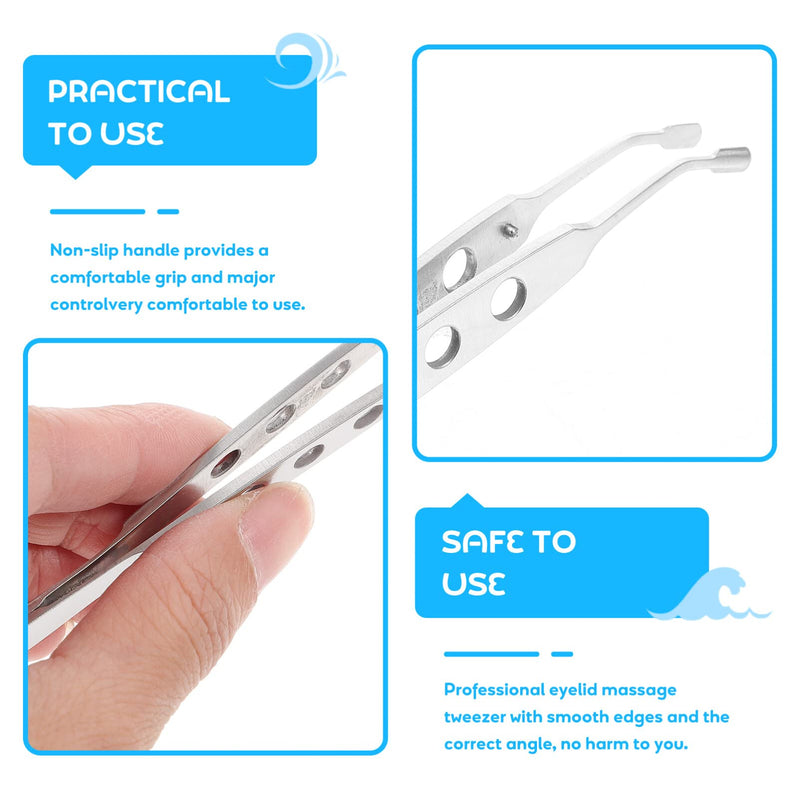 Premium Stainless Steel Arita Tauber Meibomian Gland Expressor Meibomian Gland Expressor Professional Excessive Eyelid Massage Forceps for Issue Dry Eyes - BeesActive Australia