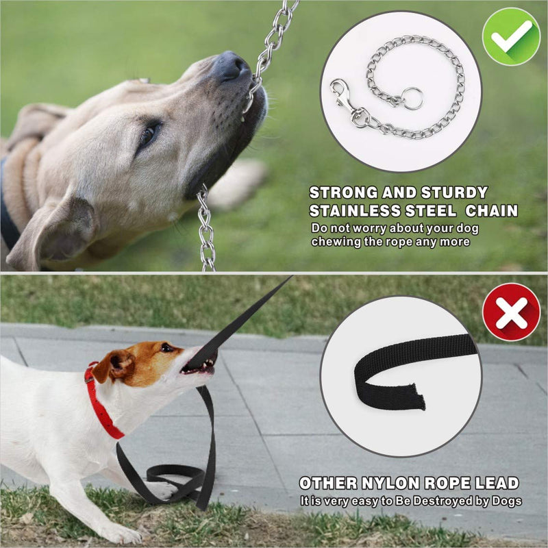 Idepet Heavy Duty Retractable Dog Leash for Small and Medium Dogs, Anti-Chewing Steel Chain 360 Degree Tangle-Free,Break and Lock System,16ft Leash for Dog Walking Grey Flat Rope - BeesActive Australia