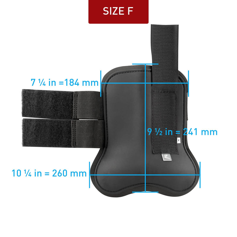 HORZE Chicago Protective Horse Tendon Boots - Lightweight Open Front Boots for Jumping, Trail Riding, and Turnout (Pair) Shetland Black - BeesActive Australia