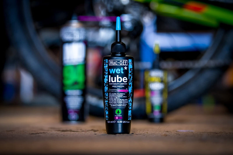 Muc Off Wet Chain Lube, 120 Milliliters - Biodegradable Bike Chain Lubricant, Suitable for All Types of Bike - Formulated for Wet Weather Conditions 50ml - BeesActive Australia